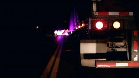 Back end of Semi with accident in background Stock-Footage 768468