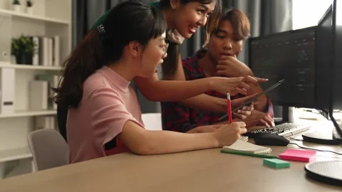 Back end software developer engineer writing code. Burgeoning Stock Footage 268792075