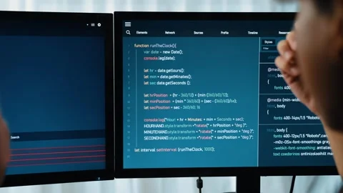 Back end software developer engineer writing code. Burgeoning Stock Footage 273668190