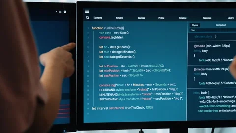 Back end software developer engineer writing code. Burgeoning Stock Footage 277074683