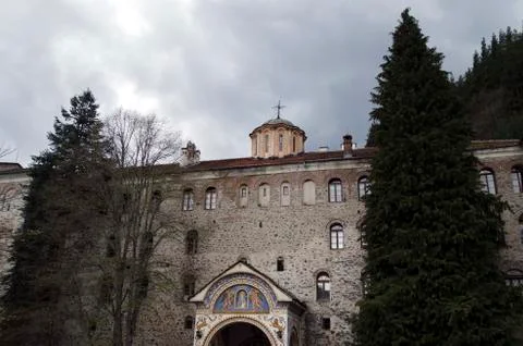 Back exit from Rila monastery Stock Photos