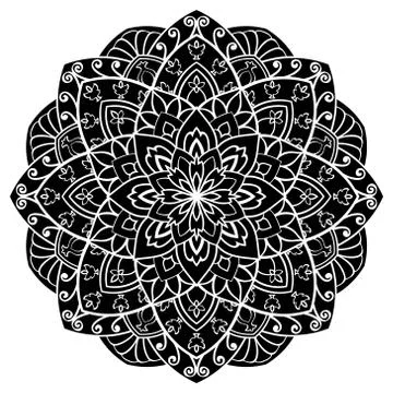 Back filigree mandala. Stock Illustration