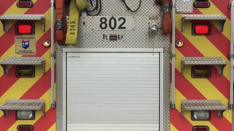 Back of Fire Truck Lights Isolated 스톡 동영상 77142800