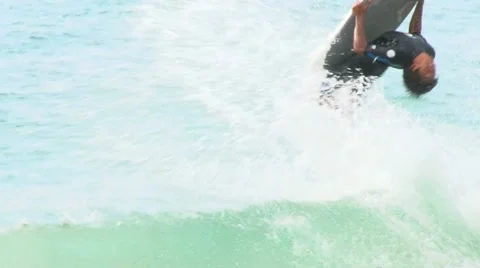 Back Flip Surfer Slow Motion Video stock 10893794