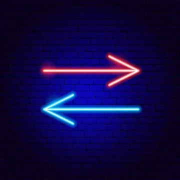 Back Forward Line Arrow Neon Sign Stock Illustration