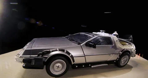 Back to the Future Delorean miniature model automobile car vehicle Stock Footage 137660462