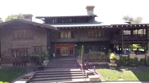 Back to The Future Doc Brown House Aerial Drone Gamble Sunny Pasadena CA USA Stock Footage 157135764