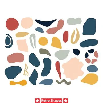 Back to the Future  Retro Color Blob Vector Pack for Modern Designs Stock Illustration