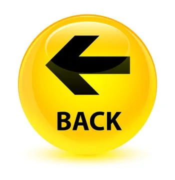 Back glassy yellow round button Stock Illustration