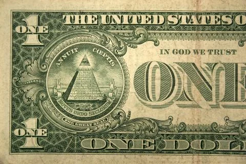 Back half one dollar bill Stock Photos