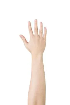 Back hand five count. isolated on white background with clipping path Foto stock