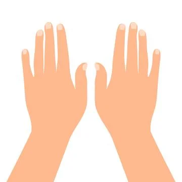 Back of the hand. Outstretched human hands isolated on white background Stock Illustration