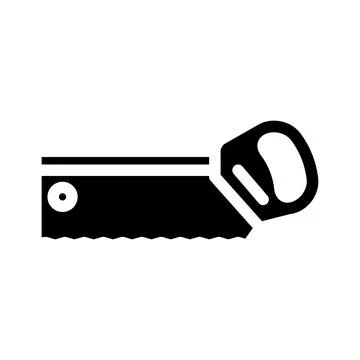 Back hand saw glyph icon vector illustration Illustrazione stock