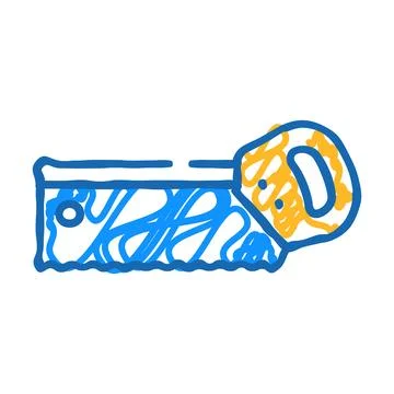 Back hand saw icon doodle illustration イラスト素材