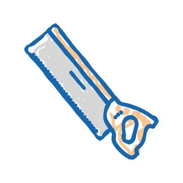 Back hand saw icon doodle illustration イラスト素材