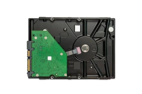 Back of the hard disk or hard drive for a personal computer. Stock Photos