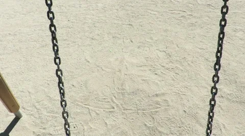 Back high view of child in swing Stock Footage 65104698