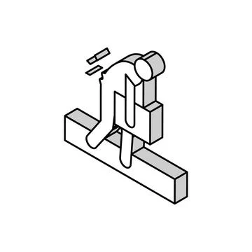 Back hurts man sprain isometric icon vector illustration Stock Illustration
