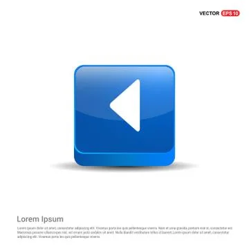 Back Icon - 3d Blue Button Illustrazione stock