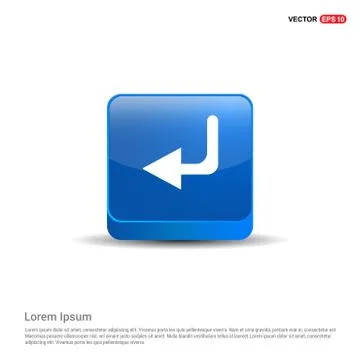 Back Icon - 3d Blue Button Stock Illustration