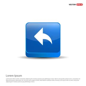 Back Icon - 3d Blue Button Stock Illustration