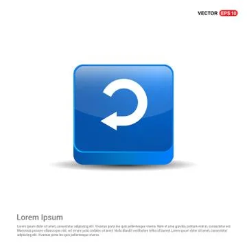 Back Icon - 3d Blue Button Stock Illustration