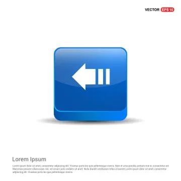 Back Icon - 3d Blue Button 스톡 일러스트