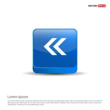 Back Icon - 3d Blue Button Illustrazione stock