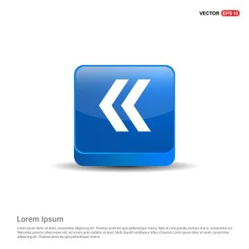 Back Icon - 3d Blue Button Illustrazione stock