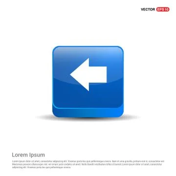 Back Icon - 3d Blue Button Stockillustratie