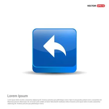Back Icon - 3d Blue Button Illustrazione stock
