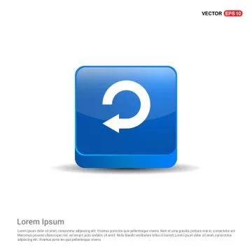 Back Icon - 3d Blue Button Illustrazione stock