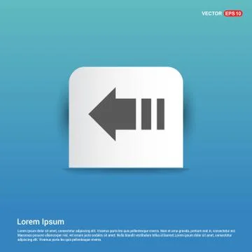 Back Icon - Blue Sticker button Illustrazione stock