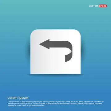 Back Icon - Blue Sticker button Stock Illustration
