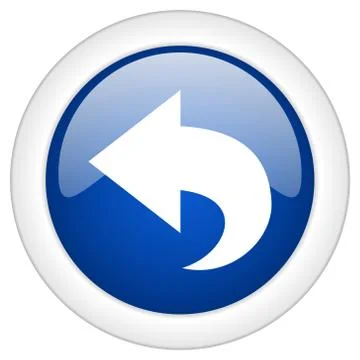 Back icon, circle blue glossy internet button, web and mobile app illustratio Stock Illustration