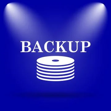 Back-up icon. Flat icon on blue background.. Stock Illustration