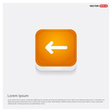 Back Icon Orange Abstract Web Button Stock Illustration