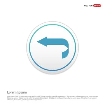 Back Icon - white circle button Stock Illustration