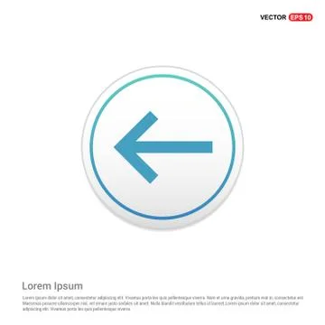 Back Icon - white circle button Stock Illustration