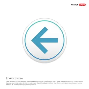 Back Icon - white circle button Stock Illustration