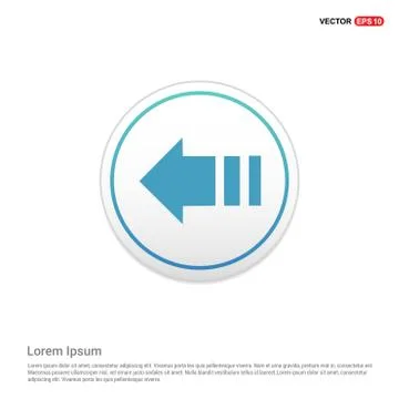 Back Icon - white circle button Illustrazione stock