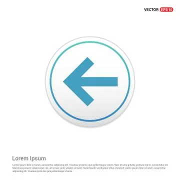 Back Icon - white circle button Illustrazione stock