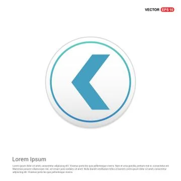 Back Icon - white circle button Illustrazione stock