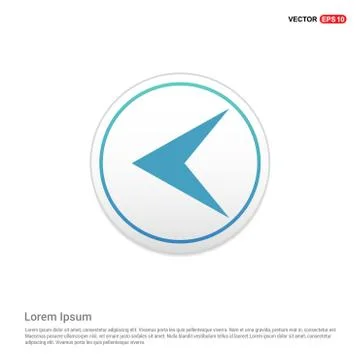 Back Icon - white circle button Stock Illustration