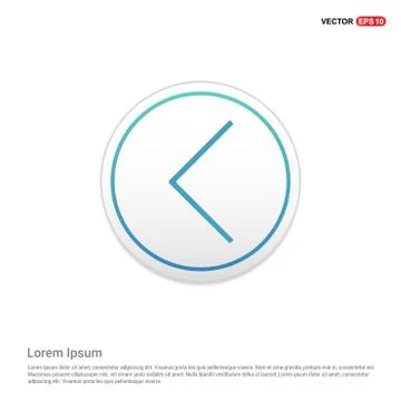 Back Icon - white circle button Illustrazione stock