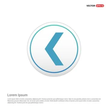 Back Icon - white circle button Illustrazione stock