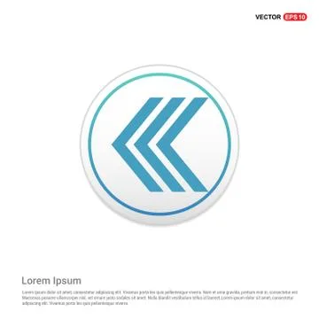 Back Icon - white circle button Stock Illustration