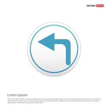 Back Icon - white circle button Illustrazione stock