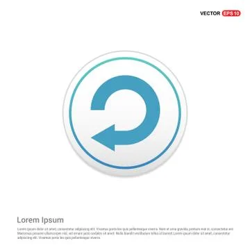 Back Icon - white circle button Stock Illustration