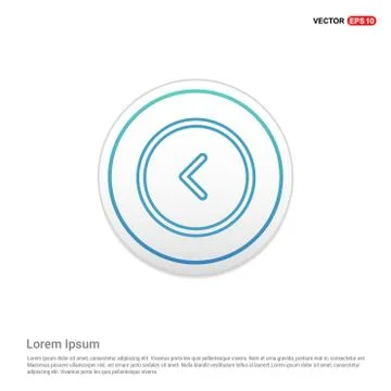 Back icon - white circle button Stock Illustration